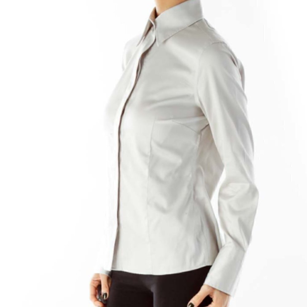 Banana Republic Gray Buttoned Shirt - Picture 2 of 3